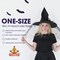 Deluxe Pointed Witch Hat - Glamorous Black Witches Accessories Fancy Satin Hat with Bow, Spiders and Black Feathers